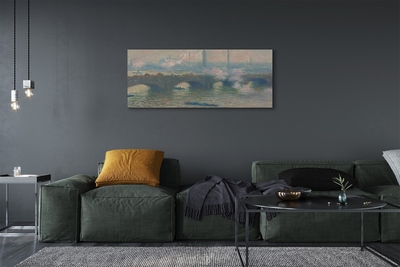Foto ant drobes Vaterlo tiltas – debesuota diena – Claude'as Monet