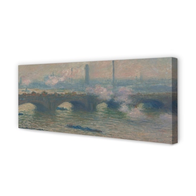 Foto ant drobes Vaterlo tiltas – debesuota diena – Claude'as Monet
