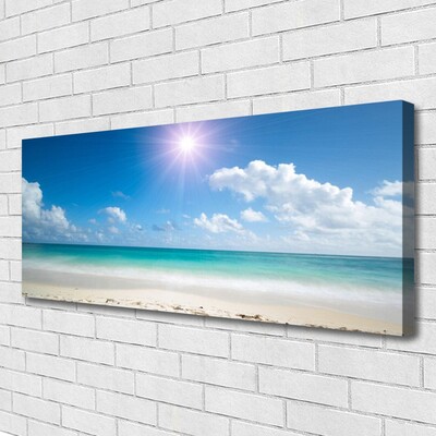 Print ant drobės Jūros paplūdimio saulės peizažas