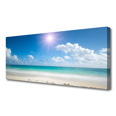 Print ant drobės Jūros paplūdimio saulės peizažas
