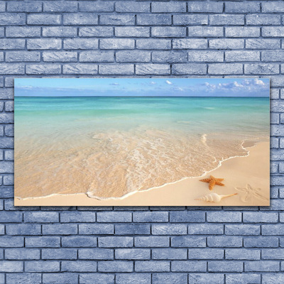 Foto ant drobes Paplūdimio jūros žvaigždžių peizažas