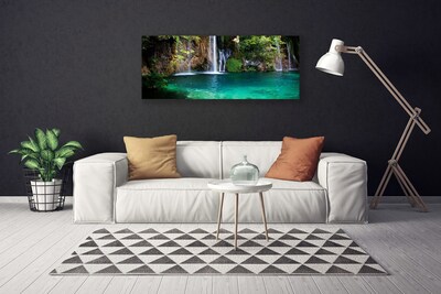 Foto paveikslai ant drobės Ežero krioklio gamta