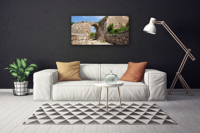 Foto ant drobes Griuvėsių architektūros pastatas