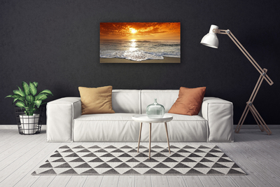 Foto paveikslai ant drobės Jūros saulės peizažas