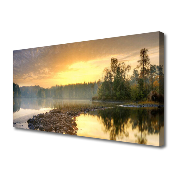 Foto paveikslai ant drobės Ežero tvenkinio kraštovaizdis