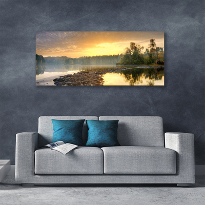 Foto paveikslai ant drobės Ežero tvenkinio kraštovaizdis