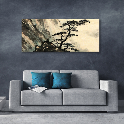 Nuotrauka ant drobes Nupieštas meno medis