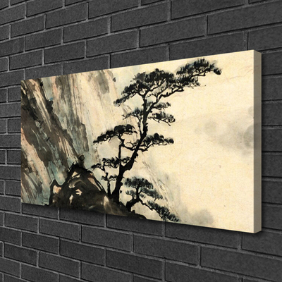 Nuotrauka ant drobes Nupieštas meno medis