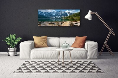 Nuotrauka ant drobes Kalnai Miškas Ežeras Tatrai Kalnai