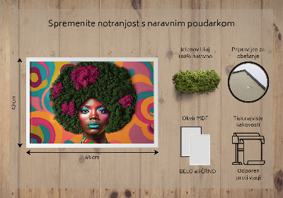 Paveikslas iš samanų Moteris iš Afro