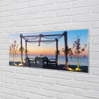 Stiklo paveikslas Jūros saulėlydžio vakarienė