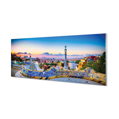 Stiklo paveikslas Ispanijos miesto panorama
