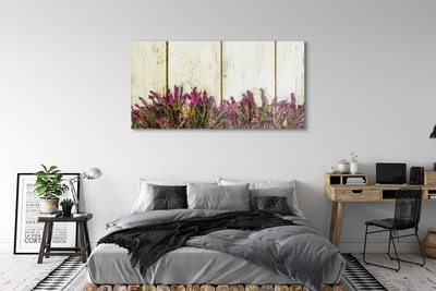 Stiklo paveikslas Violetinės lentos gėlės