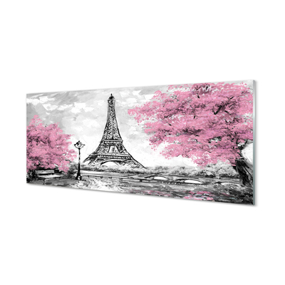 Stiklo paveikslas Paryžiaus pavasario medžiai