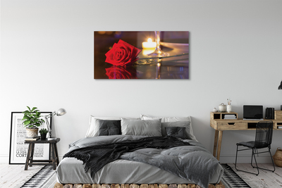 Stiklo paveikslas Rožių žvakė stiklinėje