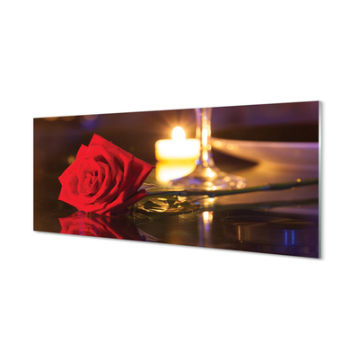 Stiklo paveikslas Rožių žvakė stiklinėje