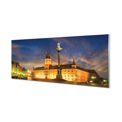 Stiklo paveikslas Varšuvos senamiesčio saulėlydis