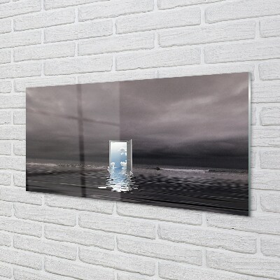 Stiklo paveikslas Jūros durų dangus