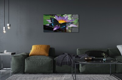 Stiklo paveikslas Drugelio gėlė