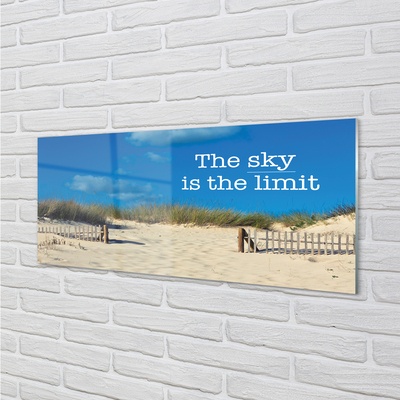 Stiklo paveikslas Paplūdimio dangaus raidės