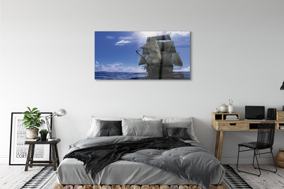 Stiklo paveikslas Jūros laivo debesys