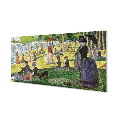 Stiklo paveikslas Sekmadienio popietę Grande Jatte saloje – Georges Seurat