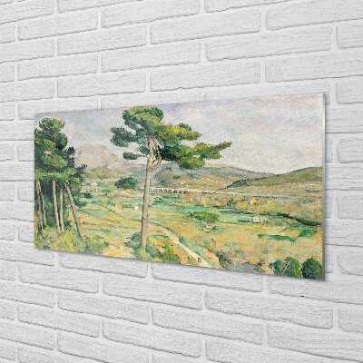 Stiklo paveikslas Šventasis kalnas Viktorijos ir lanko slėnio viadukas – Paul Cézanne