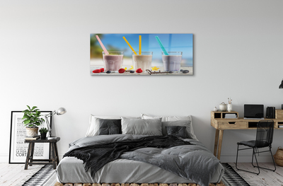 Stiklo paveikslas Kokteilių taurė su spalvingais šiaudeliais