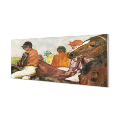 Stiklo paveikslas Žokėjai – Edgaras Degas