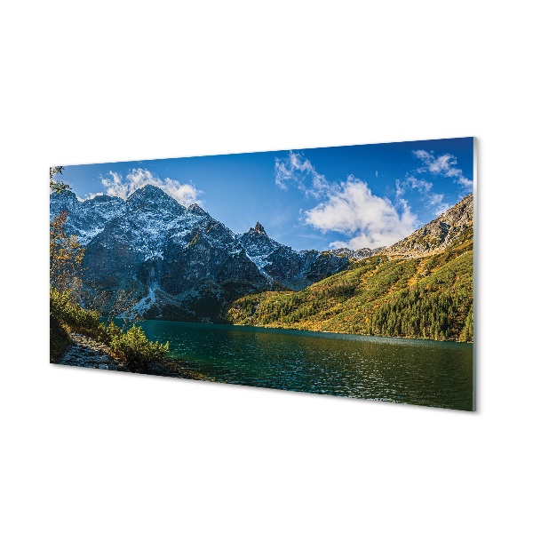 Stiklo paveikslas Kalnų ežeras