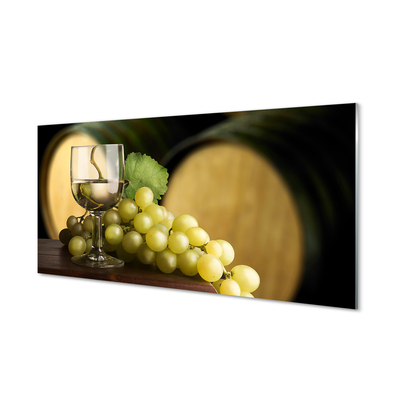 Stiklo paveikslas Stiklinė vynuogių statinių