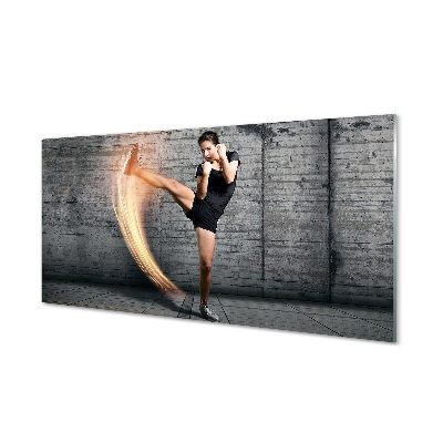 Stiklo paveikslas Moteris sportuojanti