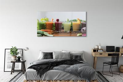 Stiklo paveikslas Daržovių vaisių kokteiliai