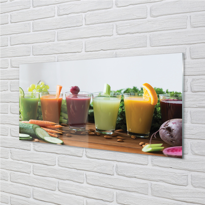 Stiklo paveikslas Daržovių vaisių kokteiliai