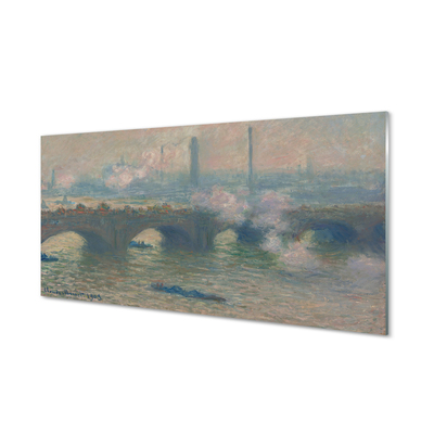 Stiklo paveikslas Vaterlo tiltas – debesuota diena – Claude'as Monet