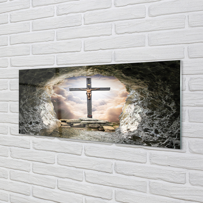 Stiklo paveikslas Urvo kryžiaus šviesa Jėzus