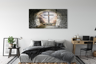 Stiklo paveikslas Urvo kryžiaus šviesa Jėzus