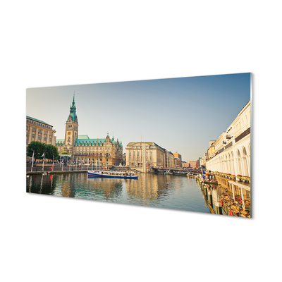 Stiklo paveikslas Vokietijos upės Hamburgo katedra
