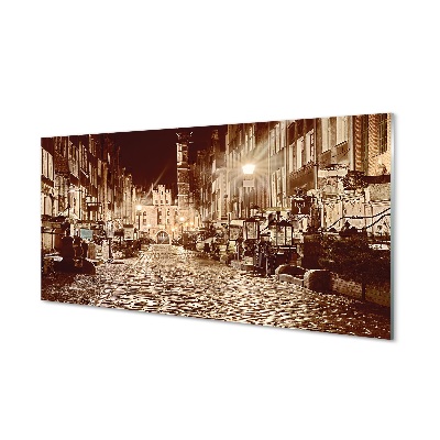 Stiklo paveikslas Gdansko senamiestis naktį