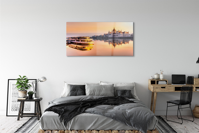 Stiklo paveikslas Saulėlydžio laivas į jūrą