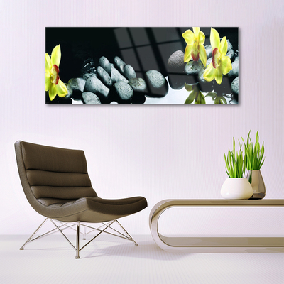 Stiklo paveikslas Orchidėjų gėlė