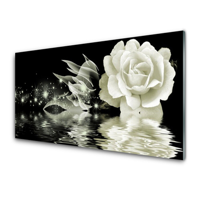 Stiklo paveikslas Rožių gėlių augalas