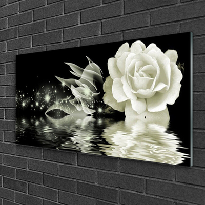Stiklo paveikslas Rožių gėlių augalas