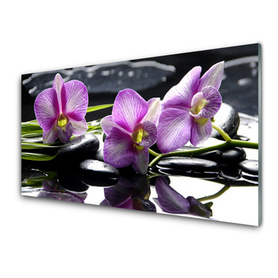 Paveikslas ant stiklo Gėlių orchidėjų augalas