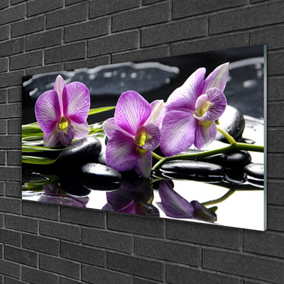 Paveikslas ant stiklo Gėlių orchidėjų augalas
