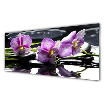 Paveikslas ant stiklo Gėlių orchidėjų augalas