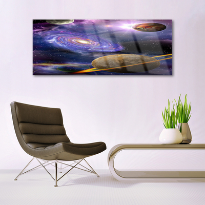 Stiklo paveikslas Kosmoso planetų visata