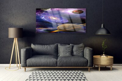 Stiklo paveikslas Kosmoso planetų visata