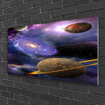Stiklo paveikslas Kosmoso planetų visata