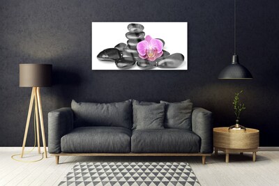 Paveikslas ant stiklo Gėlių akmenys Art